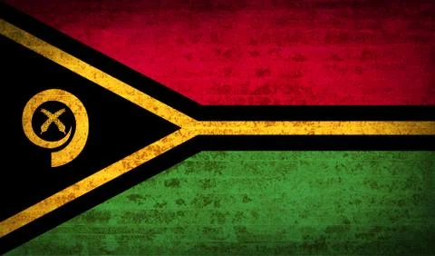Flags Vanuatu with dirty paper texture.  Raster copy Stock Illustration
