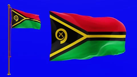 Flags of Vanuatu with Green Screen Chroma Key High Quality 4K UHD 60FPS Stock Footage 143675627