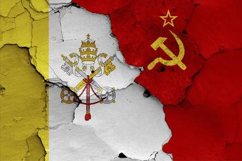 Flags of Vatican and Soviet Union Stock Illustration