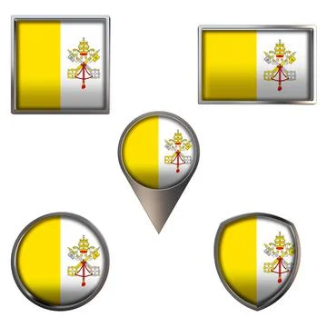 Flags of the Vatican Icons set image Stock Illustration