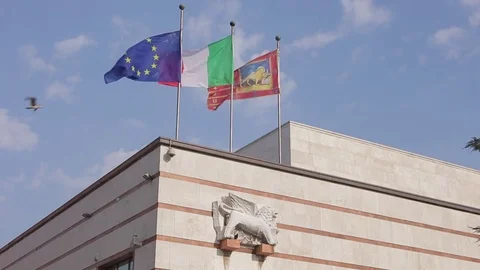 Flags in Venice Stock Footage 77566282