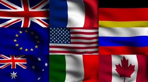 Flags video wall 스톡 동영상 6852448