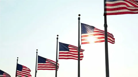 Flags, Washington DC Stock Footage 2193182
