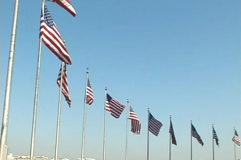 Flags at Washington Monument 스톡 동영상 362164