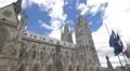 Flags waving near the Basilica of the National Vow in Ecuador 4k or 4k+ Resolution