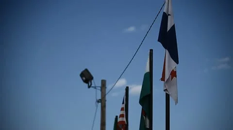 Flags Waving In A Slight Breeze Stock Footage 20544783