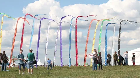 Flags in the wind Stock Footage 45159638