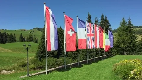 Flags in the wind Stock Footage 84821285