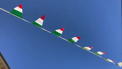 Flags in the wind Stockbeeldmateriaal 171313746