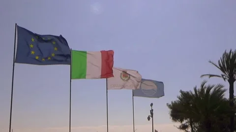 Flags in the wind Stock Footage 234801734