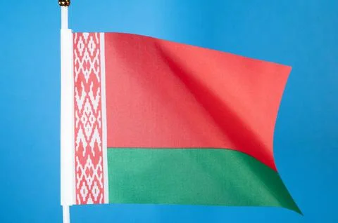 Flags of the world, flag of Belarus on blue screen Stock Photos