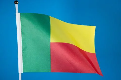 Flags of the world, flag of Benin on blue screen Stock Photos