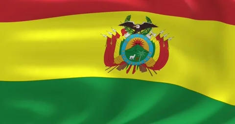 Flags of the world - flag of Bolivia. Waved highly detailed flag animation. Stock Footage 141670658