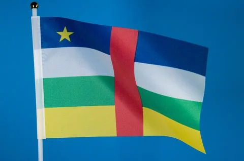 Flags of the world, flag of Central African Republic on blue screen Stock Photos