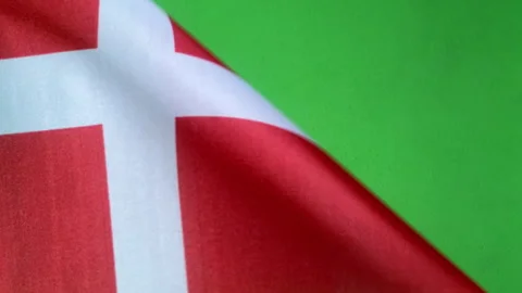Flags of the world, flag of Denmark on green screen Vídeo Stock 327347084