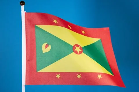 Flags of the world, flag of Grenada on blue screen Stock Photos