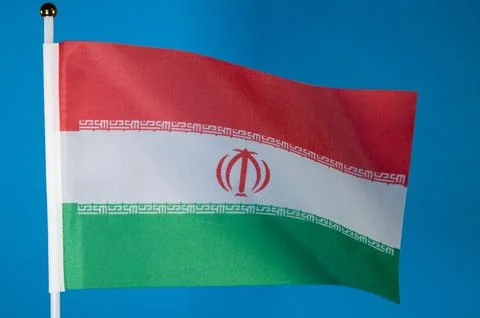 Flags of the world, flag of Iran on blue screen Stock Photos