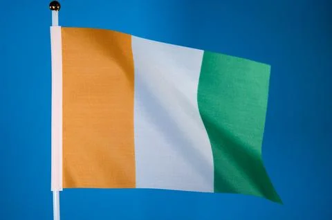 Flags of the world, flag of Ivory Coast on blue screen Stock Photos