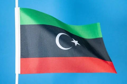 Flags of the world, flag of Libya on blue screen Stock Photos