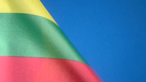 Flags of the world, flag of Lithuania on blue screen Stock Footage 327341638