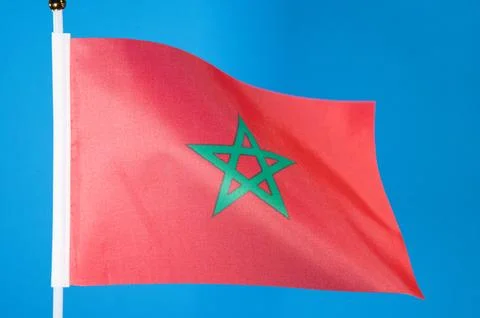 Flags of the world, flag of Morocco on blue screen Stock Photos