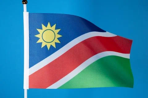 Flags of the world, flag of Namibia on blue screen Stock Photos