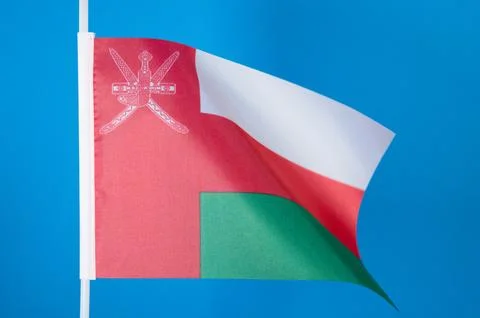 Flags of the world, flag of Oman on blue screen Stock Photos