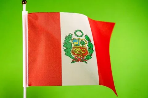 Flags of the world, flag of Peru on green screen Stock Photos