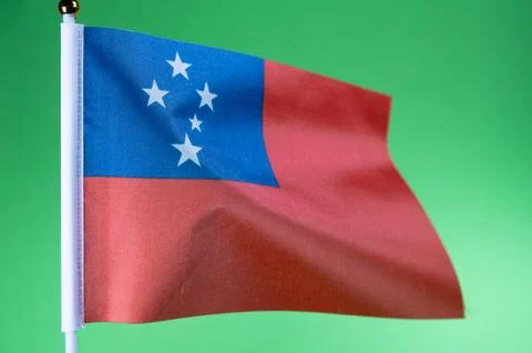 Flags of the world, flag of Samoa on green screen Stock Photos