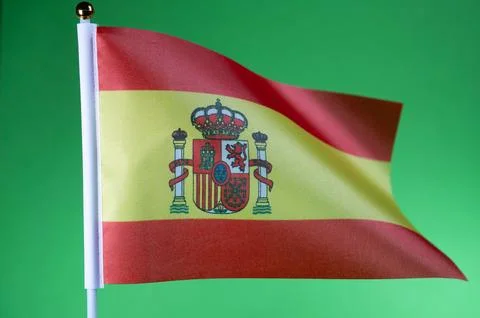 Flags of the world, flag of Spain on green screen Stock Photos