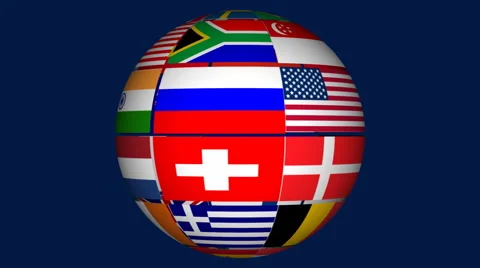 Flags of world Stock Footage