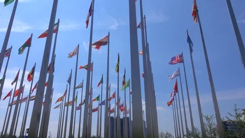 Flags of the world Stock Footage 78145738