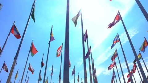 Flags of the world Stock Footage 78146368