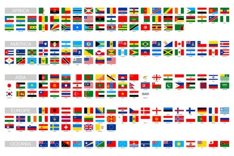 Flags of the world Stock Illustration