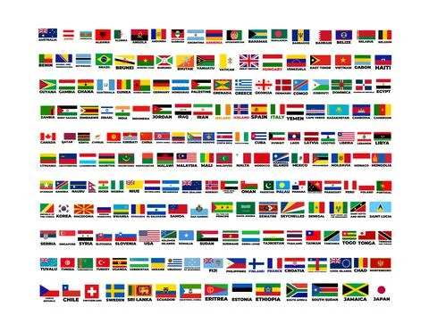 Flags of the world. world flag vector illustration. rectangle design. Stock Illustration