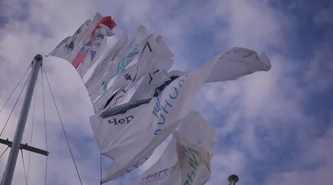 Flags on a yacht 3 動画素材 38536793