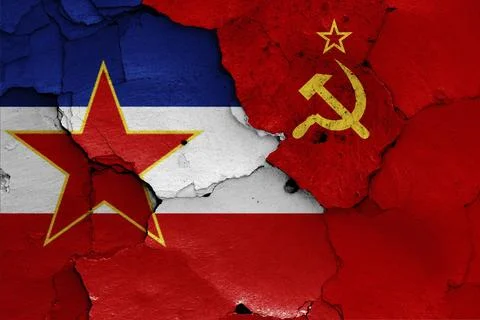 Flags of Yugoslavia and Soviet Union Stock Illustration