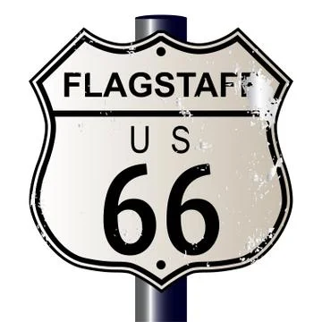 Flagstaff route 66 sign Stock Illustration