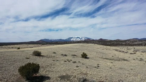 Flagstaff San Francisco Peaks northern Arizona with train Stock Footage 105073711