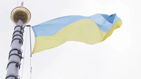 Flagstaff Ukrainian flag Stock-Footage 47061577
