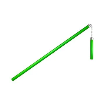 Flail in green design with chain Stock Illustration