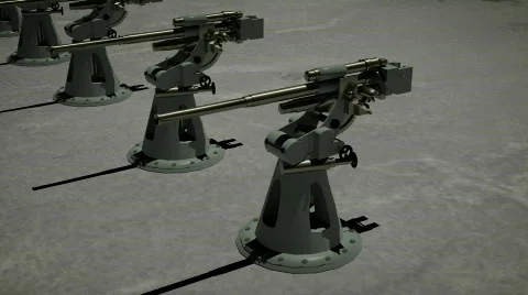 Flak anti aircraft cannons Stock Footage
