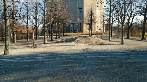 Flak tower in the Augarten park, errected during the Second world war Video stock 127641497