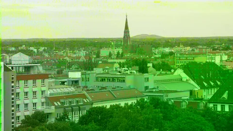 Flak Tower – No camera movement with view over Berlin Stock-Footage 79996962