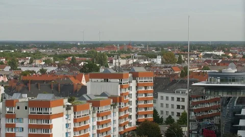 Flak Tower – No camera movement blurred with view over Berlin Stock-Footage 79997058