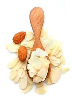 Flaked almonds close up Stock Photos
