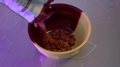 Flakes Falling In A Bowl Stock Footage 240723401