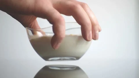 Flakes in the milk Stock-Footage 35088237