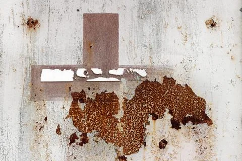 Flaking paint from the metal surface Stock Photos