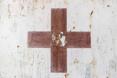 Flaking paint from the metal surface Stock Photos